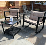 Rocking Garden Set Conservatory Patio Furniture Rattan Bistro Sofa Chair Table