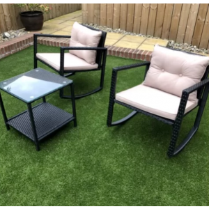 Rocking Garden Set Conservatory Patio Furniture Rattan Bistro Sofa Chair Table - Image 3