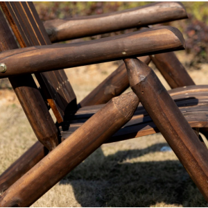 Rustic Garden Chair Wooden Adirondack Seat Outdoor Patio Lounge Park Armchair - Image 2