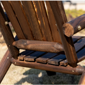 Rustic Garden Chair Wooden Adirondack Seat Outdoor Patio Lounge Park Armchair - Image 3