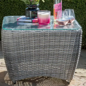 Luxury Sun Lounger Garden Deck Furniture 2 Large Armchairs Glass Table Patio Set - Image 3