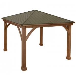 Large Wooden Gazebo Hot Tub Structure Outdoor Metal Roof Pergola Patio Shelter - Image 4
