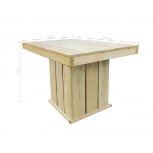 Large Garden Dining Table Wooden Patio Furniture Pub Bar Outdoor Rustic Seater - Image 2