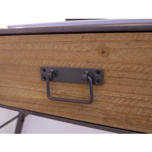 Industrial Computer Desk Vintage Retro Furniture Rustic Solid Wood Metal Console - Image 5