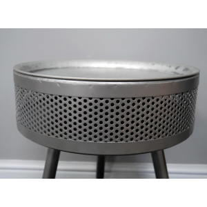 Industrial Side Table Metal Round Storage Furniture Small Rustic End Plant Stand - Image 4