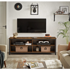 Industrial TV Stand Vintage Retro Style Media Cabinet Unit Rustic Metal Shelves - Image 2