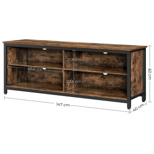 Industrial TV Stand Vintage Retro Style Media Cabinet Unit Rustic Metal Shelves - Image 4
