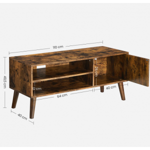 Scandinavian TV Stand Vintage Retro Storage Media Unit Mid Century Wooden Shelf - Image 4