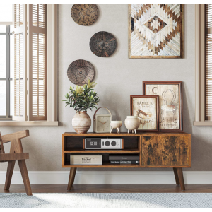 Scandinavian TV Stand Vintage Retro Storage Media Unit Mid Century Wooden Shelf - Image 3