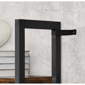 Large Industrial Bookcase Rustic Metal Ladder Shelf Unit Vintage Display Cabinet - Image 5
