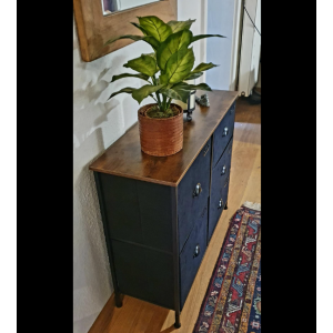 Rustic Chest Drawers Small Industrial Side Cabinet Vintage Style Sideboard Unit - Image 2