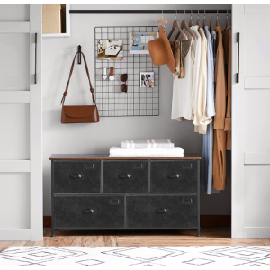 Retro Low Sideboard Vintage Industrial Chest Drawers Rustic Metal Side Cabinet - Image 5