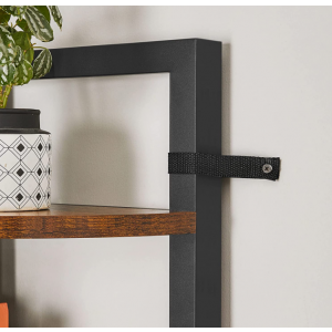 Narrow Corner Bookcase Vintage Industrial Display Unit Rustic Metal Tall Shelves - Image 5