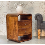 Mid Century Bedside Table Danish Chest 2 Drawers Scandinavian Modern Style Side End Cabinet