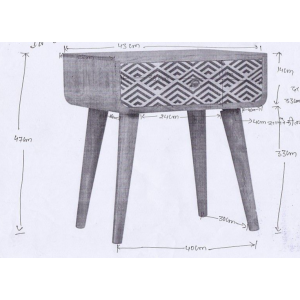 Scandinavian Bedside Table Nordic Storage Nightstand Retro 1 Drawer Side End Cabinet - Image 4