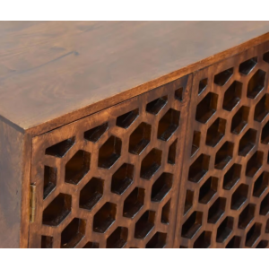 Mid Century Cupboard Scandinavian Display Storage Side Cabinet Nordic Solid Wood Unit - Image 5