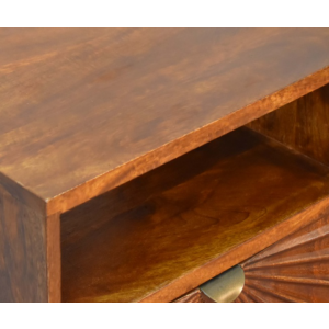 Solid Wood Bedside Table Scandinavian Nordic Style Side Cabinet Mid Century Unit - Image 4
