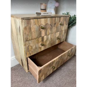 Scandinavian Chest of Drawers Nordic Vintage Style Sideboard Side Wood Cabinet - Image 4