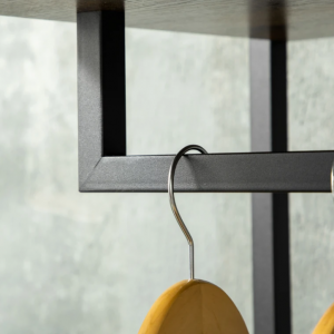 Industrial Open Wardrobe Rustic Metal Clothes Rail Narrow Storage Coat Hanger - Image 6