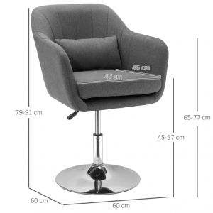 Modern Vanity Chair Dressing Table Stool Retro Swivel Accent Armchair Bar Seat - Image 3