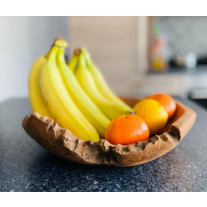 Rustic Fruit Bowl Antique Round Solid Teak Root Wood Medium Snacks Food Organiser - Image 2