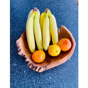 Rustic Fruit Bowl Antique Round Solid Teak Root Wood Medium Snacks Food Organiser - Image 3