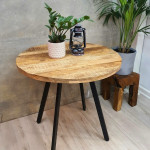 Round Dining Table Vintage Industrial Kitchen Rustic Metal Breakfast Furniture