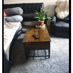 Industrial Coffee Table Large Storage Unit Vintage Metal Shelf Rustic Trunk Box - Image 4