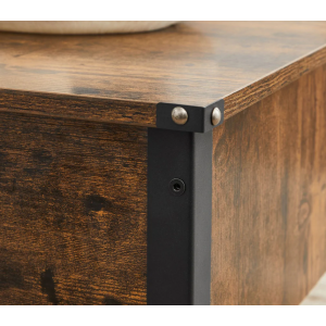 Industrial Coffee Table Large Storage Unit Vintage Metal Shelf Rustic Trunk Box - Image 3