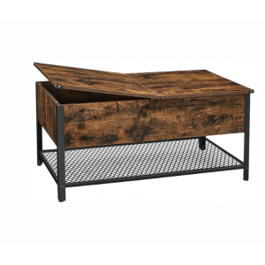 Industrial Coffee Table Large Storage Unit Vintage Metal Shelf Rustic Trunk Box - Image 6