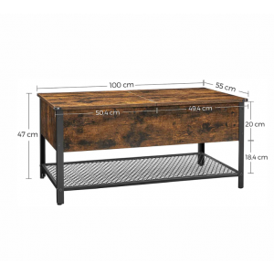 Industrial Coffee Table Large Storage Unit Vintage Metal Shelf Rustic Trunk Box - Image 7