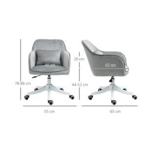 Velvet Vanity Chair Swivel Tub Dressing Table Stool Massage Office Desk Armchair - Image 2