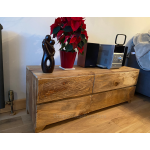 Rustic Storage Sideboard Solid Wood Side Cabinet 4 Drawers Low TV Unit