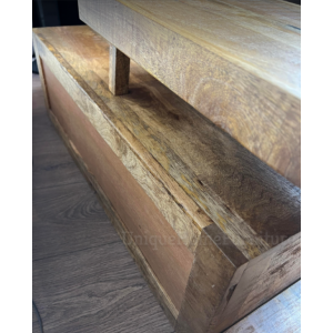 Rustic TV Stand Solid Wood Media Unit Vintage Industrial Wooden Cabinet - Image 5
