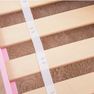Wooden Bed Frame Children Single Bedroom Furniture Girls Pink Safety Side Rails Slats - Image 3