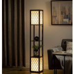 Tall Floor Lamp Modern Room Light Free Standing Shelf Tier Bookcase Display Unit