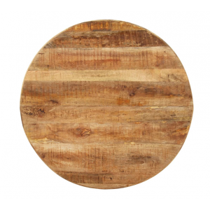 Industrial Dining Table 100cm Vintage Round Rustic Solid Wood Metal Kitchen Furniture - Image 2