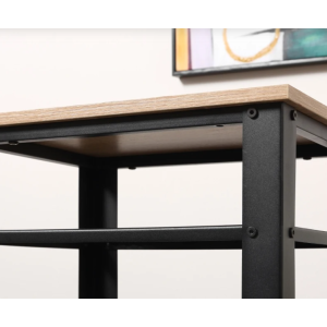 Metal Side Table Vintage Industrial Shelf Tall Telephone Stand Oak Side Cabinet - Image 4