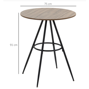 Industrial Bar Table Rustic Metal Breakfast Kitchen Tall Round Dining Furniture - Image 5
