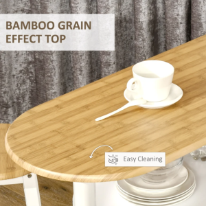 Bar Table Set Breakfast Kitchen Chairs Dining 2 Tall Stools Storage Space Saving - Image 5