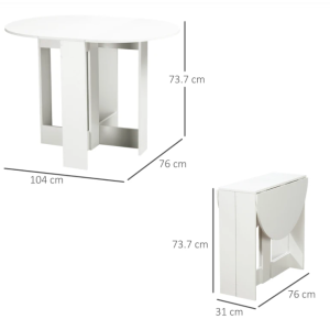 Drop Leaf Dining Table Small Oval Folding Space Saving Modern Breakfast Room - Image 6