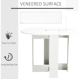 Drop Leaf Dining Table Small Oval Folding Space Saving Modern Breakfast Room - Image 5