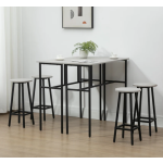 Breakfast Bar Table Set 4 Stools/Chairs Rustic Grey Tall 2 Dining Tables Kitchen