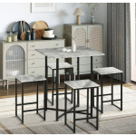 Bar Table and 4 Stools Kitchen Counter Height Dining Furniture Modern Breakfast