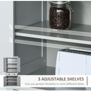 Tall Kitchen Pantry Large Storage Cabinet Rustic Grey Larder Dresser Sideboard - Image 4