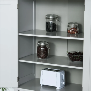 Tall Kitchen Pantry Large Storage Cabinet Rustic Grey Larder Dresser Sideboard - Image 6