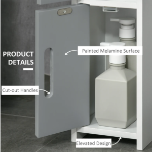 Narrow Bathroom Cabinet White Slim Unit Storage Shelf Cupboard Modern Display - Image 3