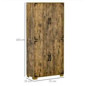 Kitchen Larder Unit Tall Storage Cupboard Door Standing Pantry Rustic Cabinet - Image 5