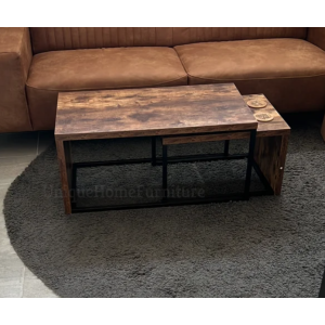 Rustic Coffee Tables Vintage Industrial Side End Furniture Set 2 Metal Table - Image 6