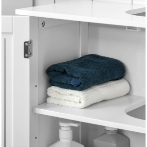 Under Sink Cabinet Bathroom Vanity Unit White Storage Shelf Modern Cupboard Unit - Image 5